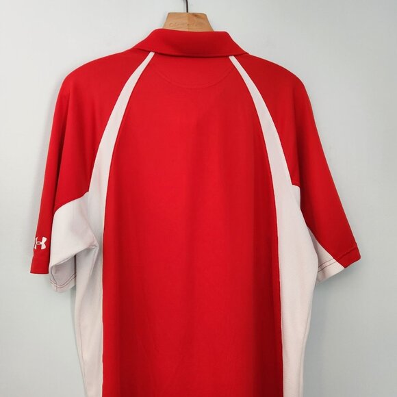 Under Armour Heatgear Polo Shirt Loose Fit Golf Red Presidents Cup Large - Picture 5 of 12